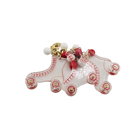 Vintage NOS Julie Rubano Rare Lucite Roller Skate Charm Bracelet (A9006) - Picture 3 of 5